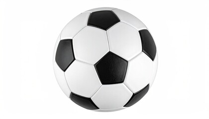 Obraz premium A classic sphere, a ball with white and black panels, isolated on white