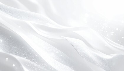 Abstract rendering of flowing, ethereal white fabric with sparkling accents