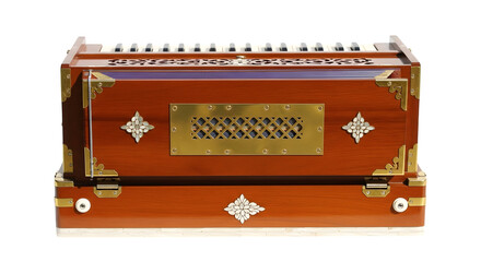 Harmonium isolated on transparent background, a traditional indian musical instrument
