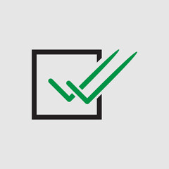 Check mark icon. Single and double ticks. Confirmation and read message status symbol. Used in chat, tasks, and notifications sign.