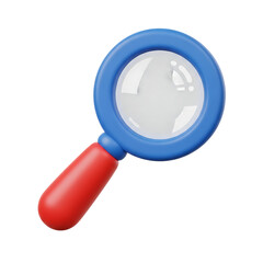 magnifying glass 3d unique stylish playful icon isolated on transparent background png for search and analysis design