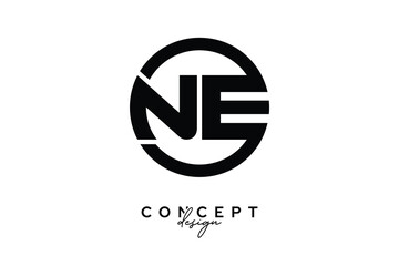 Obraz premium NE Creative Circle Monogram Logo Design – Modern Branding Concept
