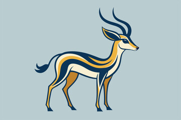 Fototapeta premium Modern Antelope Digital Art Featuring Stripes in Bold Colors