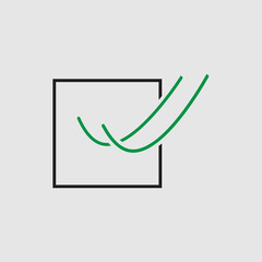 Approval, success icons. Check mark icon. Single and double ticks