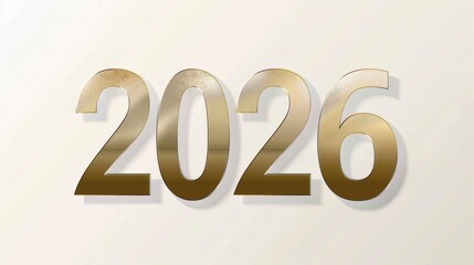 Minimalist artistic 2026 typography. Golden 2026 with Glittering Confetti 2026 new year celebration. Happy New Year Theme
