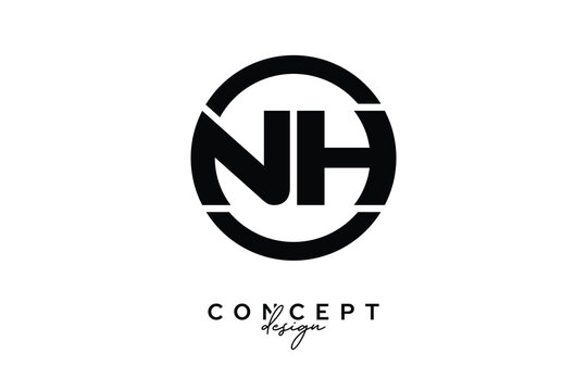 NH Creative Circle Monogram Logo Design &ndash; Modern Branding Concept