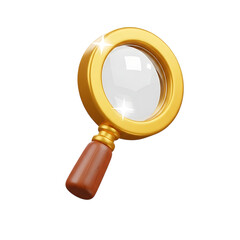 magnifying glass 3d unique stylish playful icon isolated on transparent background png for search and analysis design