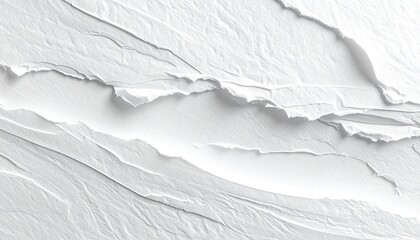 Obraz premium Abstract textured white surface with ripped edges, angled lines, and subtle shadows