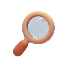 magnifying glass 3d unique stylish playful icon isolated on transparent background png for search and analysis design