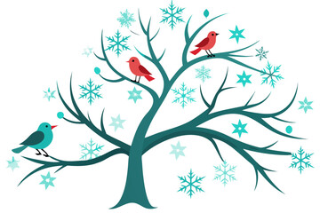 Obraz premium birds on tree