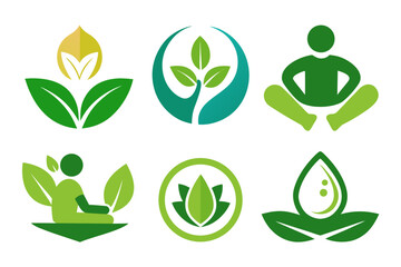 set of green eco icons