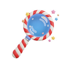 magnifying glass 3d unique stylish playful icon isolated on transparent background png for search and analysis design
