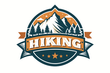 Obraz premium vector illustration of a hiking