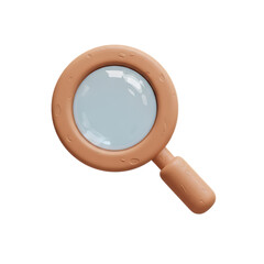 magnifying glass 3d unique stylish playful icon isolated on transparent background png for search and analysis design