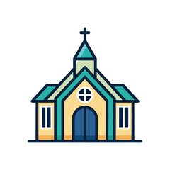 Church Icon Vector Illustration – Religious Building and Worship Symbol