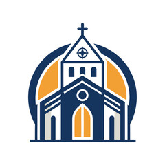 Church Icon Vector Illustration – Religious Building and Worship Symbol