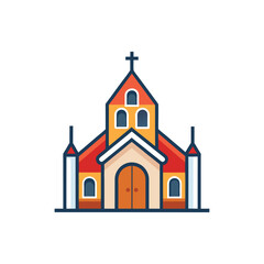Church Icon Vector Illustration – Religious Building and Worship Symbol