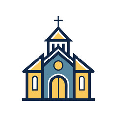 Church Icon Vector Illustration – Religious Building and Worship Symbol