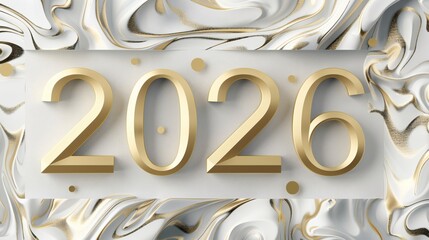 Minimalist artistic 2026 typography. Golden 2026 with Glittering Confetti 2026 new year celebration. Happy New Year Theme