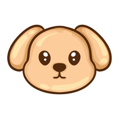 illustration art cute dog head sticker design