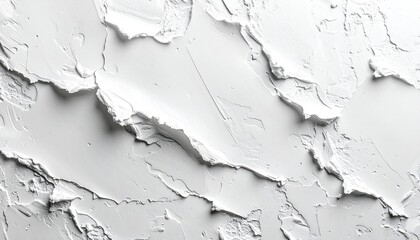 Obraz premium Close-up textured white surface showing thick paint strokes and dramatic shadows