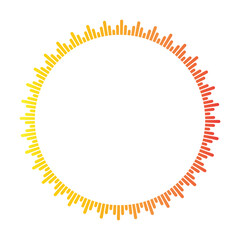 Circular Gradient Sound Wave Equalizer Vector Icon. Dynamic Audio Spectrum Visualizer Music Beat Pulse Graphic Element