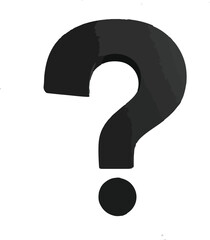 Large black question mark silhouette symbol casting shadow on textured white surface vector