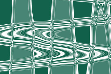 Abstract green white wavy pattern a gridlike structure, a distorted fluid