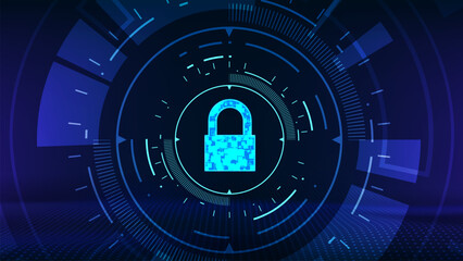 Data security with cloud system connection concept. Wave dots pattern abstract digital technology background