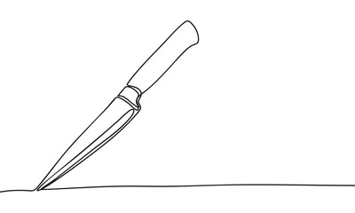 Knife stabbing line art