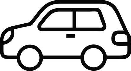 Geometric Small Car Duotone Flat Vector Icon for City Transport, Compact Vehicle, and Modern Infographics, Isolated on White Background.

