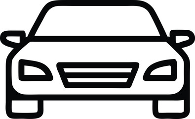 Thick-Line Duotone Luxury Sedan Flat Vector Icon for Premium Transport, Business Travel, and Modern Design, Isolated on White Background.

