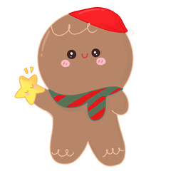 Cute Gingerbread Christmas PNG.