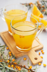Sea buckthorn berry orange herbal healthy drink