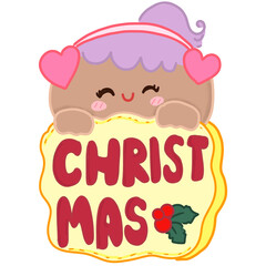 Cute Gingerbread Christmas PNG.