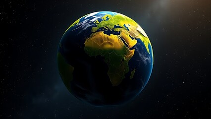 Fototapeta premium Earth globe floating in starry space, representing our planet's beauty and vastness.