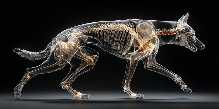 A dog x-ray illuminated