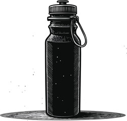 black plastic bottle