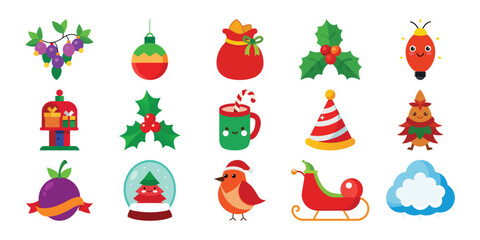 set of christmas icons