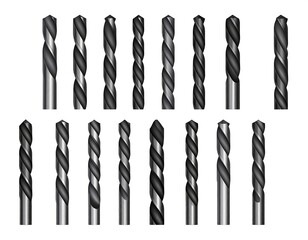 Set of various drill bits
