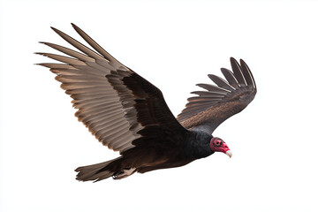 vulture, isolated, bird, flying, wings, flight, raptor, wildlife, predator, nature, scavenger, large bird, animal, beak, plumage, feathers, wild, avian, wingspan, majestic, environment, sky, soar, fre