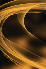 Abstract orange glowing fractal pattern on black background	