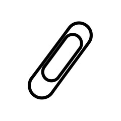 paperclip icon black silhouette vector illustration on transparent background