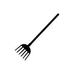 Naklejka premium rake icon black silhouette vector illustration on transparent background