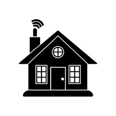 smart home icon black silhouette vector illustration on transparent background