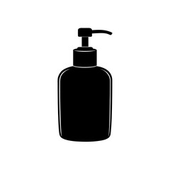 Fototapeta premium soap dispenser icon black silhouette vector illustration on transparent background