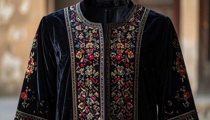 Ornate black velvet jacket