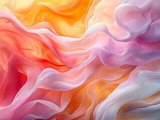 Obraz premium Fluidity of colors blending in an airy dreamy composition, evoking softness