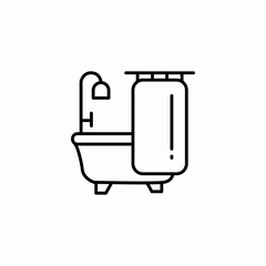 bathroom tub shower icon sign vector