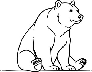 Majestic grizzly bear sitting calmly, a powerful symbol of wilderness and untamed nature, perfect for wildlife and conservation themes.